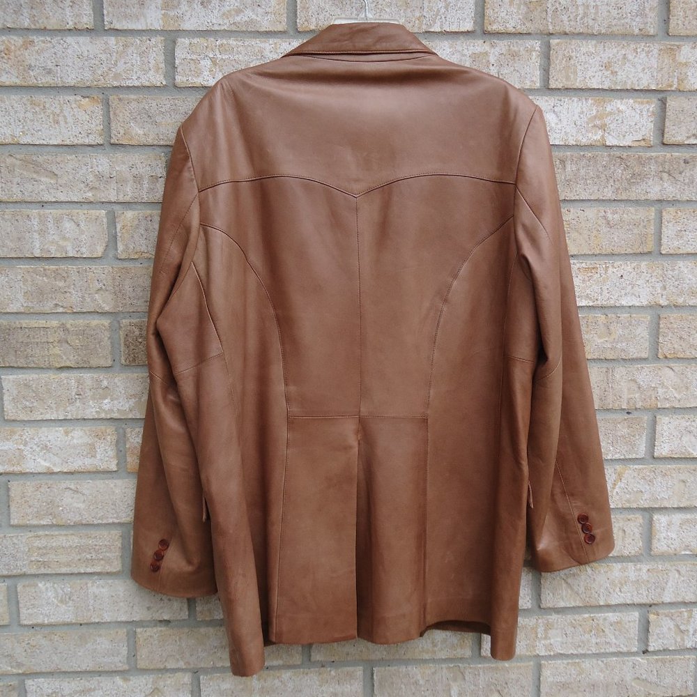 SIZE 44. SCULLY brown genuine leather blazer jacket. - Picture 2 of 16